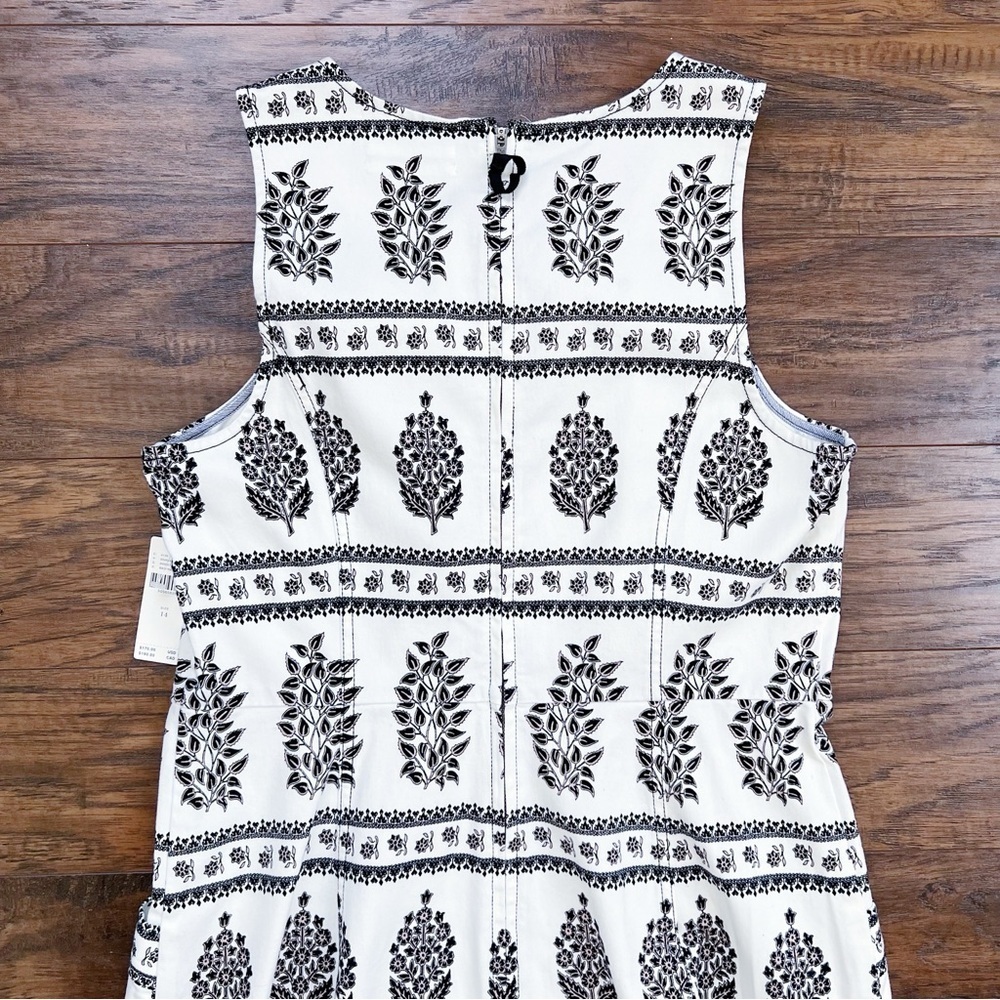 Anthropologie • Woodblock Midi Dress cream brown floral print stretch twill - Picture 13 of 13